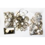 A collection of silver and white metal lockets with various styles and ages including a Victorian