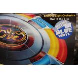 An ELO 'Out of the Blue' double album in blue vinyl and a cased Mahjong set