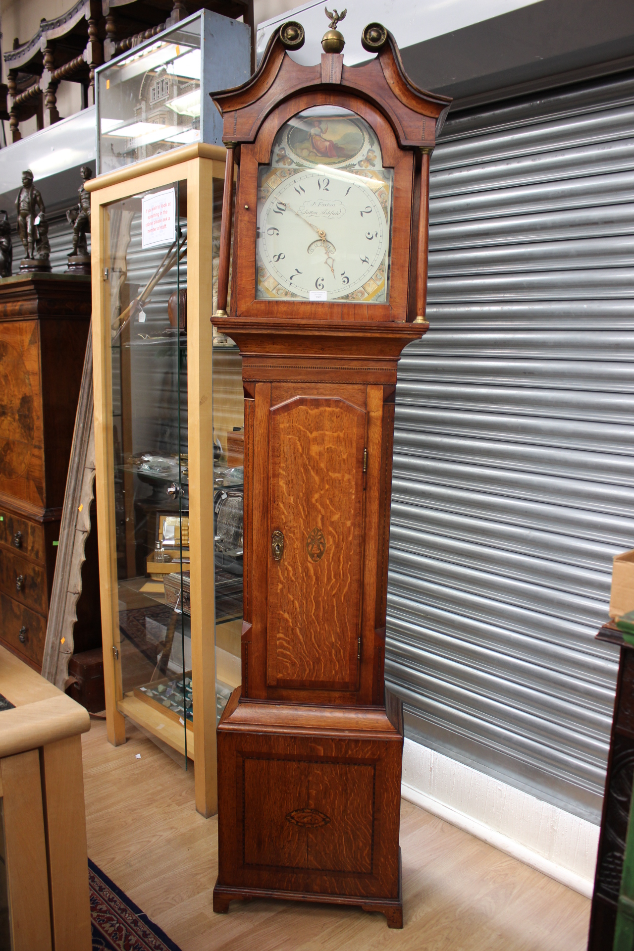 An early 19th Century oak and mahogany cross-banded longcase clock, by J Foxton, Sutton Ashfield, - Image 3 of 4