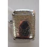 A silver combination vesta case, the front opening to reveal a photo, Chester 1908,