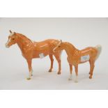 Two Beswick Palomino Horses