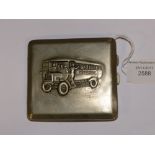 A nickel Neusil Midland bus advertising pocket cigarette case