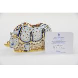 Royal Crown Derby 1st quality limited edition 440/1000 Endangered Species 'White Rhino',