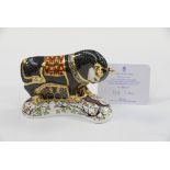 Royal Crown Derby 1st quality limited edition 160/750 Greek Bull, with certificate,