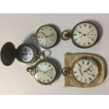 A silver Waltham Art Deco topwind pocket watch,