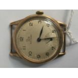 A 9ct gold gentlemen's Record wristwatch , dial size approx 30mm, dial only,