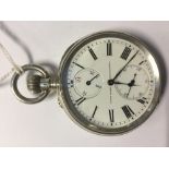 Ulysse Nardin, Locle & Geneve, an early 20th Century silver open faced chronometer pocket watch,