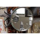 An art deco Harcourt mirror, chrome,