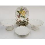 A set of twelve Limoges hand painted dessert plates,