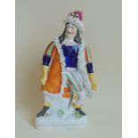 Staffordshire figure of Edmund Kean as Richard 3rd Circa 1840 Size 25cm high Condition;