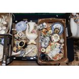 A collection of ceramics including Old Tupton Ware, tubelined vases, Continental figures,