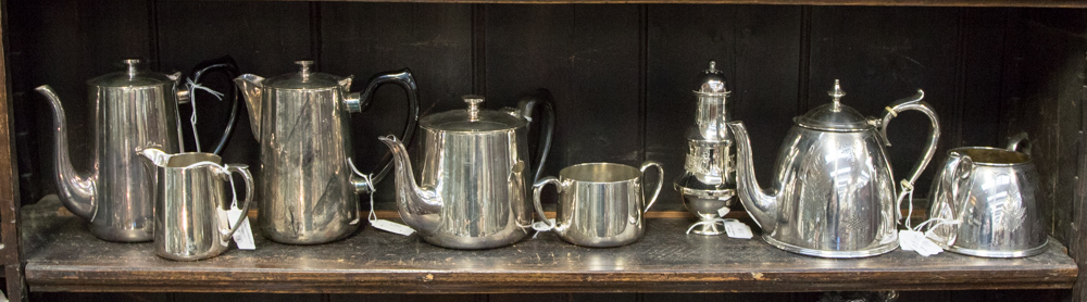 A five piece EPNS coffee and teaset;