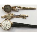 A 14ct gold cased 1930s wristwatch Alex Ross and Co;