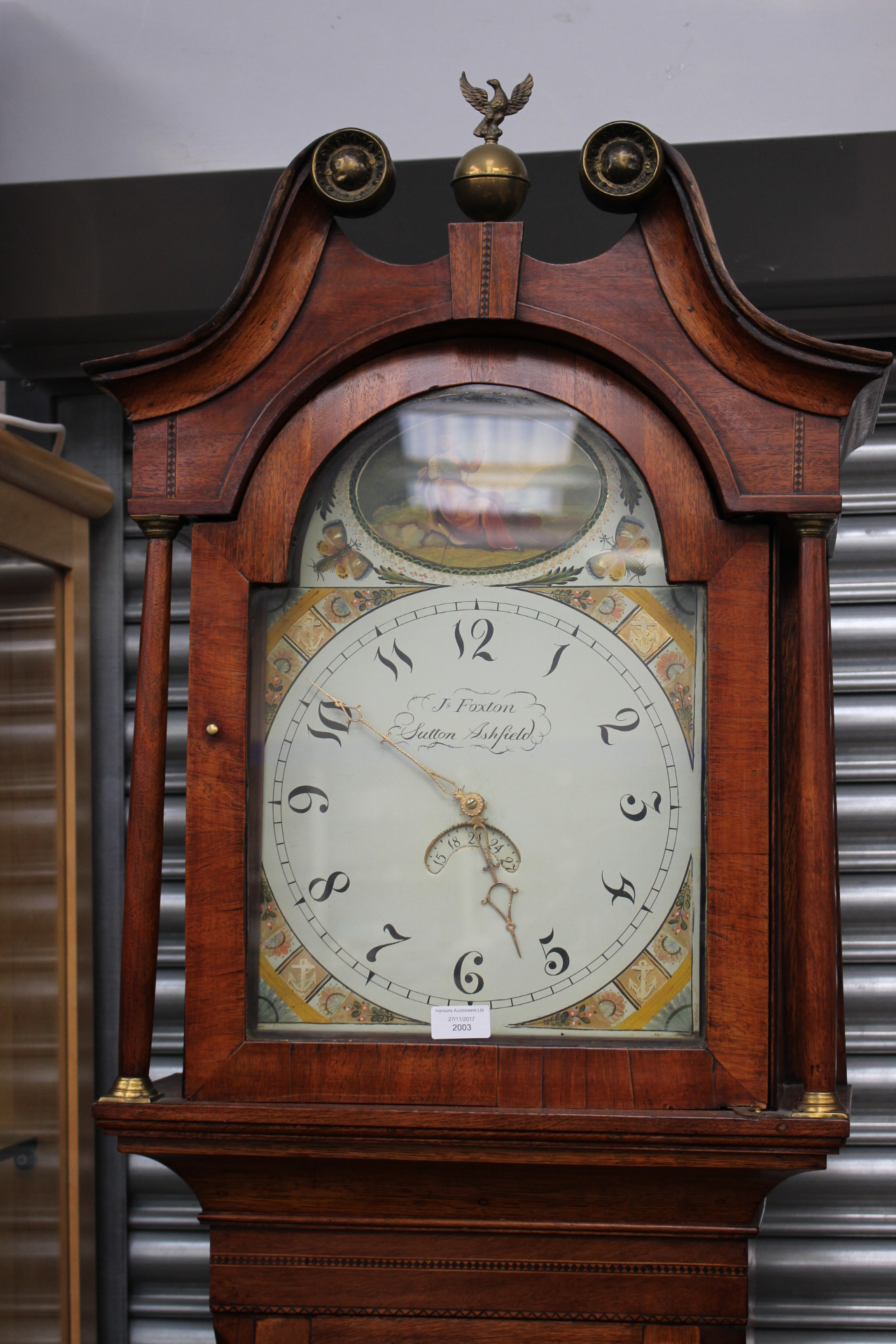 An early 19th Century oak and mahogany cross-banded longcase clock, by J Foxton, Sutton Ashfield, - Image 2 of 4