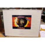 A limited edition 7/100 Chico print depicting Jimi Hendrix, for Wrangler 1980s advertisment,