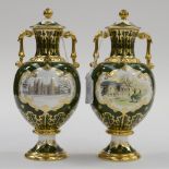 Royal Crown Derby 1st quality limited edition 35/50 Burghley House vase and cover,