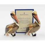 A Royal Crown Derby 1st quality boxed Brown 'Hadleigh' Pelican, signed to the base John Ablitt,