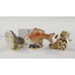 Royal Crown Derby Woodland Pheasant, Pheasant, Linnet, Waxwing, Bluebird and Blue Jay (six items,