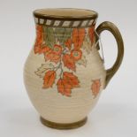 Charlotte Rhead for Crown Ducal, a Golden Leaves jug, baluster form, 4921,