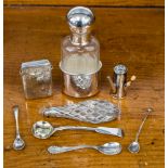 A Victorian silver miniature coffee pot pepperette, with turned ivory handle,