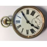 A late 19th Century nickel open faced Goliath pocket watch