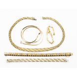 A 9ct flat link necklace and a 9ct bracelet a/f, approx 05gms,