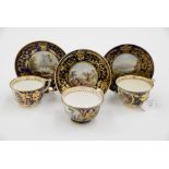 A collection of Derby porcelain, topographical ware to include a saucer, near Stenson, Derbyshire,