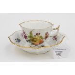 A German 19th Century cabinet cup and saucer,