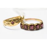 An 18ct gold ruby and diamond Victorian ring,