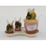 A Goebel ceramic cruet set in the form of bees,