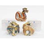 Royal Crown Derby 1st quality limited edition Dragon of Happiness 373/1500 and Dragon of Good