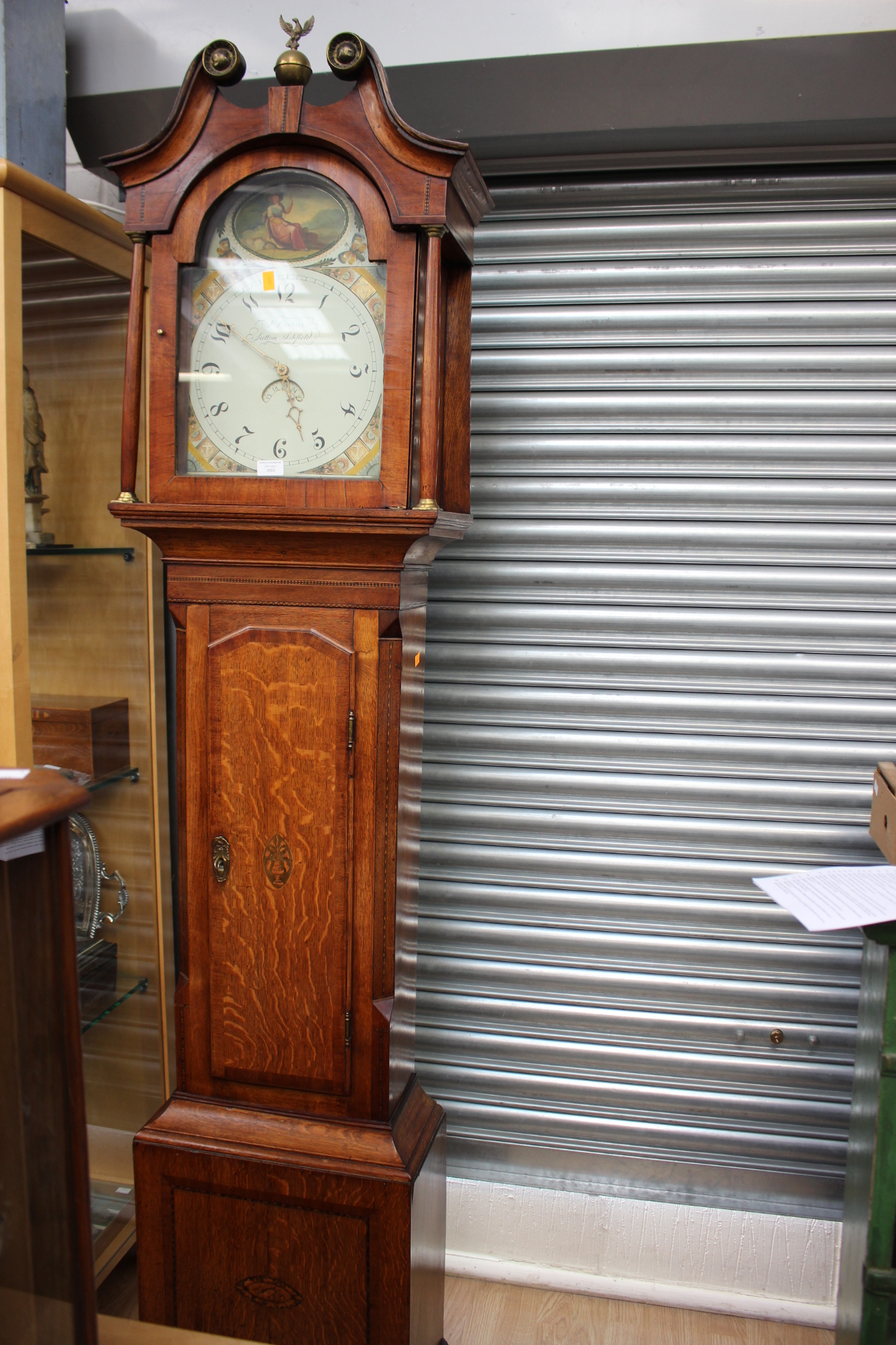 An early 19th Century oak and mahogany cross-banded longcase clock, by J Foxton, Sutton Ashfield, - Image 4 of 4