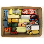 Dinky: One box of assorted unboxed vehicles to comprise: 955 Fire Engine,