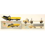 Dinky: A boxed Dinky Supertoy '958' Snow Plough, black and yellow body and blade, with windows,