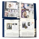 Four albums of coins - stamp covers 'The Queens Golden Jubilee 2002' and 'The Royal Family',