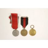 WW2 Third Reich Flower Wars Medals: Entry into Austria complete with ribbon and two Medals for