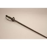 Continental Sword with 80cm blade. Large clamshell crossguards. Wire bound grip. Ball shaped pommel.