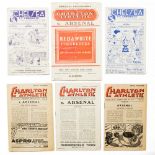 Arsenal Interest: A collection of six Arsenal away programmes to comprise: Charlton Athletic,
