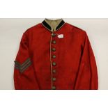 Victorian Derbyshire Rifle Volunteers Red Dress uniform tunic, rank of Sgt. Moth damaged overall.