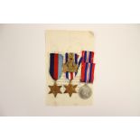 WW2 British medal group to Donald D Bradley: 1939-45 Star, France & Germany Star and War Medal.