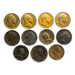 1799, 1806 and 1807 George III Farthings, 1821, 1822, 1825 and 1830 George IIII/IV Farthings, 1831,