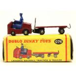 Dinky: A Dublo Dinky Toys, boxed, Lansing Bagnall Tractor and Trailer, 076, maroon livery,