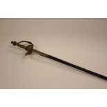 Dress Sword with worn 80cm etched decorated single edged blade. No maker or retailer marks visable.