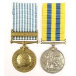 British Korea Medal to P/MX 759238 C Young EL. RN. and UN Korean War Medal.