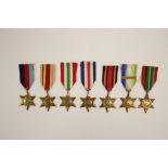 WW2 British Medal collection comprising of: 1939-45 Star, Africa Star, Italy Star,