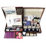 Mixed UK coins, includes cased Silver Proofs, Diana 2002 Commemoratives, QEII 75th Birthday,