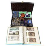 A case of coins includes Maria Theresia Thaler 1780, Crowns 1937, 1951, 1953, 1960,