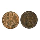 1826 George IV Halfpenny and 1827 George IV Halfpenny (2)