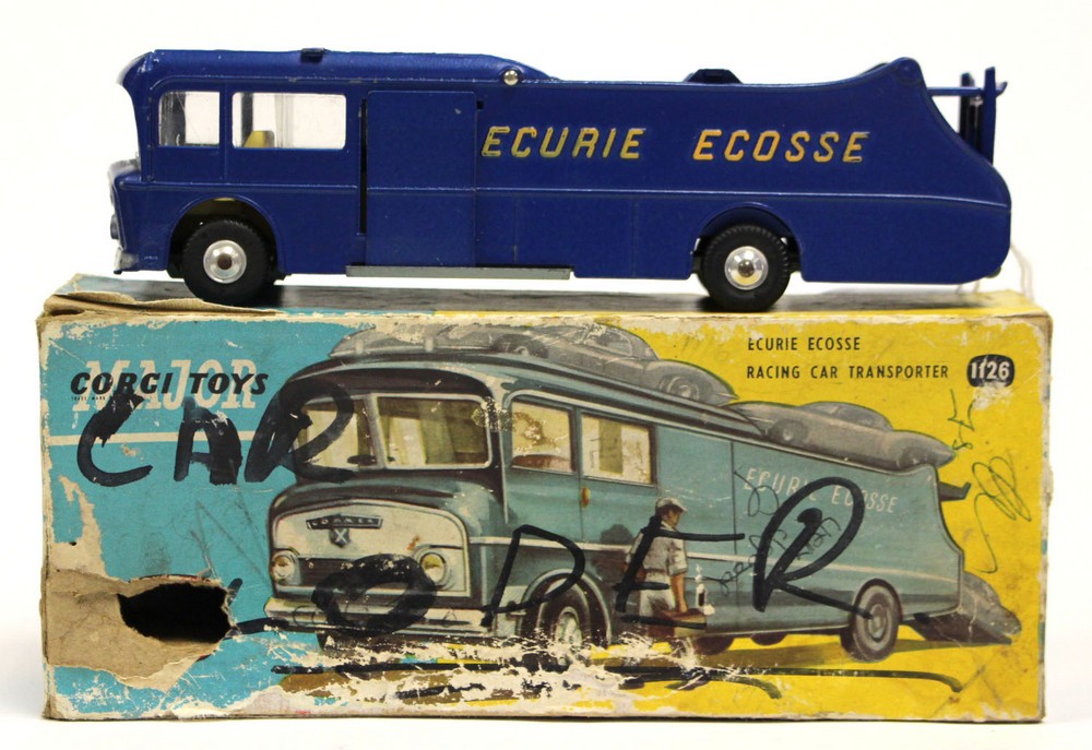 Corgi: A boxed '1126' Ecurie Ecosse Car Transporter, vehicle VG, box as found.