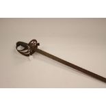 A Victorian British Army Officers Sword. Shagreen covered grip. Flaming Grenade to guard.